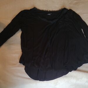 Merona Black Long Sleeve Lightweight Women's Top
